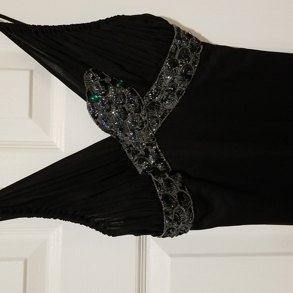 French custom made Vintage black long formal dress - Picture 2 of 7